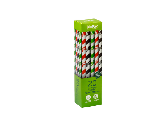 20 Pack - 10mm Mixed Jumbo BioStraws 200/Carton