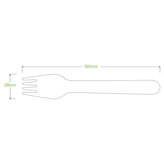 50 Pack - 16cm Wooden Fork In Paper Sleeves 1000/Carton RT-HY-16F-20X50P-P BioPak