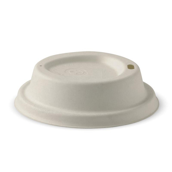 90mm Large Natural Plant Fibre BioCup Lid 1000/Carton BCL-12PULP-N BioPak