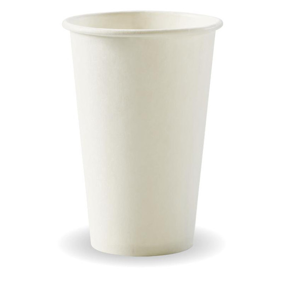 350ml / 12oz (80mm) White Single Wall BioCup 1000/Carton BC-12(80)W BioPak