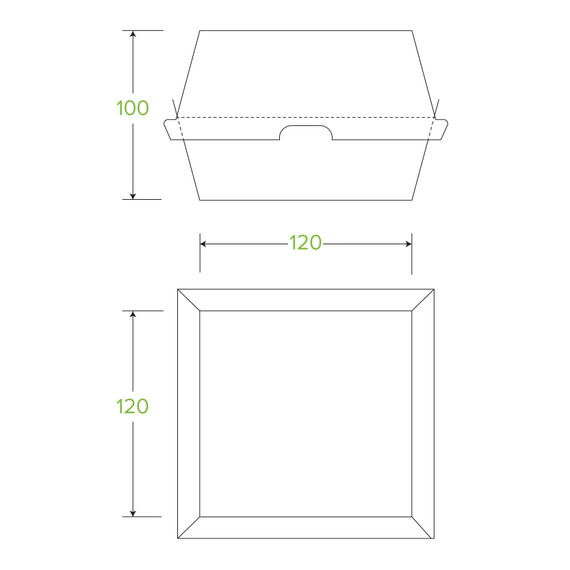 Large Burger BioBoard White Box 150/carton