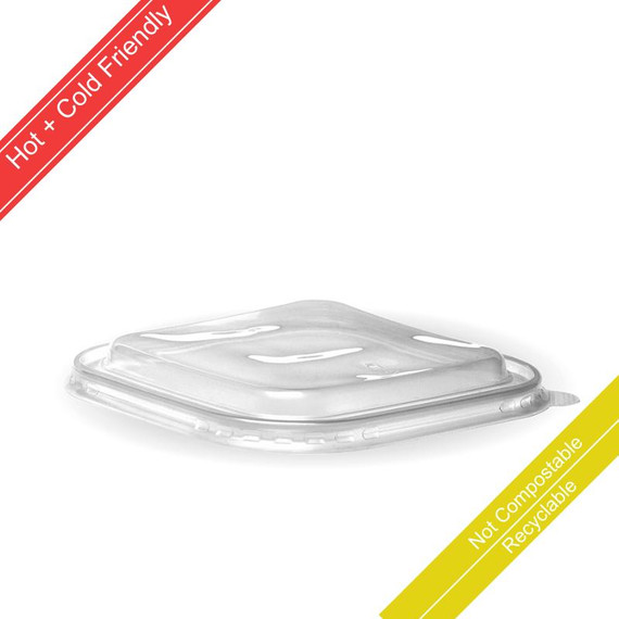750ml-1,400ml Clear PP Square Takeaway Lid 300/Carton BB-SBL-PP BioPak