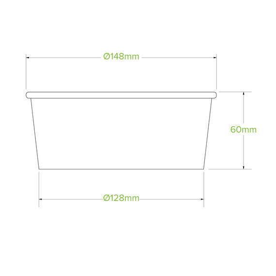 750ml (148mm) Medium White BioBowl 400/Carton