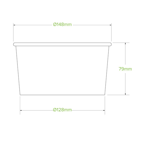 1,000ml (148mm) Large White BioBowl 400/Carton