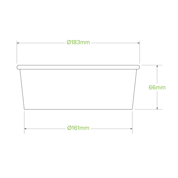 1,300ml (184mm) Extra Large White BioBowl 200/Carton