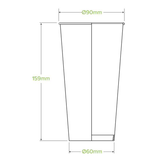 600ml / 20oz (90mm) Beer Cold Paper BioCup 1000/Carton BCC-20-BEER BioPak
