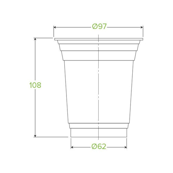 420ml Clear Unbranded BioCup 1000/Carton R-420-C BioPak