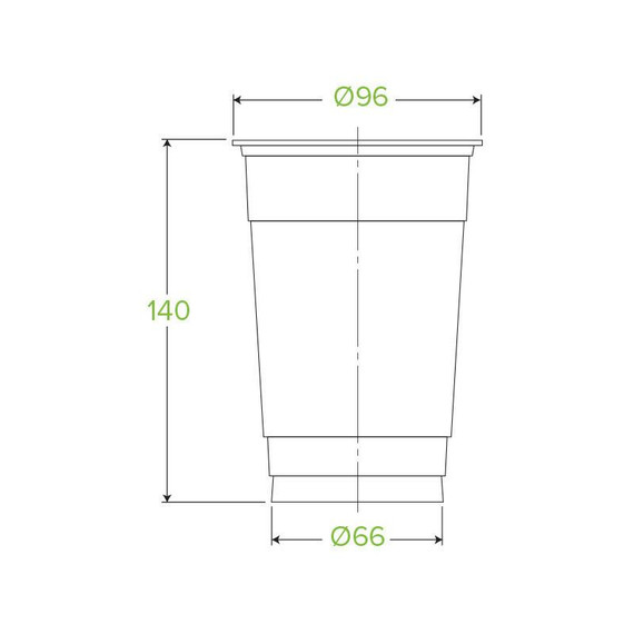600ml Clear Unbranded BioCup 1000/Carton R-600Y-C BioPak