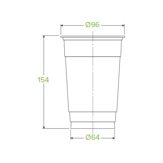 700ml Clear Unbranded BioCup 1000/Carton R-700Y-C BioPak