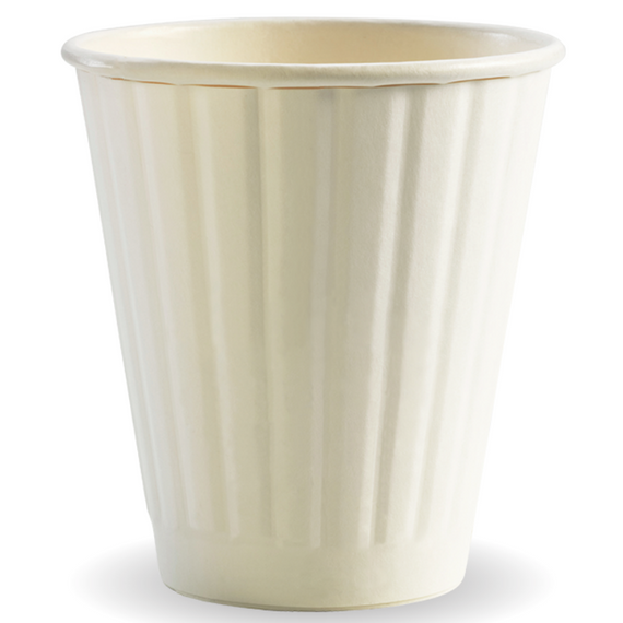 295ml / 8oz (90mm) Double Wall Plain White BioCup 1000/Carton