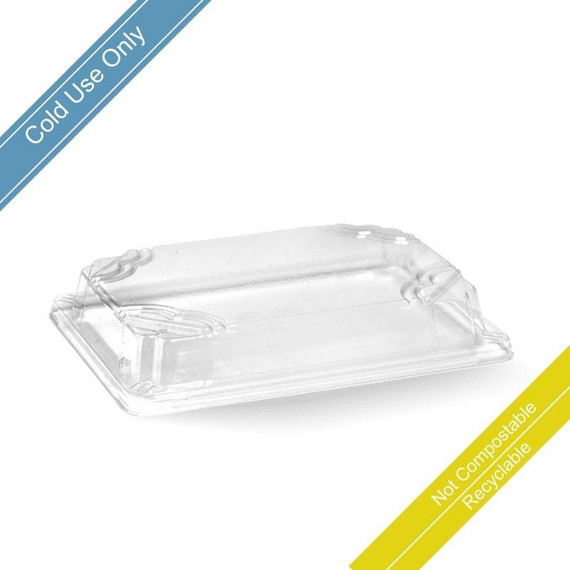 Medium Plant Fibre Sushi Tray PET Lid 600/Carton Medium Plant Fibre Sushi Tray PET Lid 600/Carton