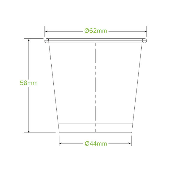 90ml / 3oz (62mm) Paper Sauce BioCup 1000/Carton BB-SC-90 BioPak