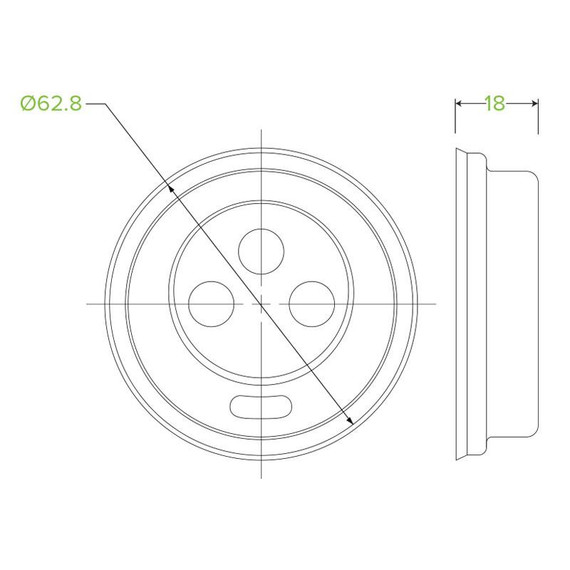 63mm / 4oz White PS Sipper BioCup Lid 1000/Carton BCL-4W BioPak