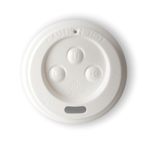 63mm / 4oz White PS Sipper BioCup Lid 1000/Carton