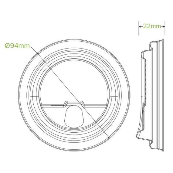 90mm Large White Plant Fibre Strawless BioCup Lid 1000/Carton BCL-90SF-PULP BioPak