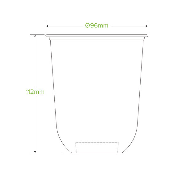 500ml (96mm) Clear Tumbler Biocup 1000/Carton