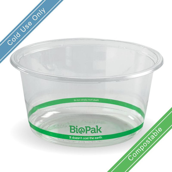 700ml (143mm) Clear Wide BioBowl 600/Carton P-700W BioPak