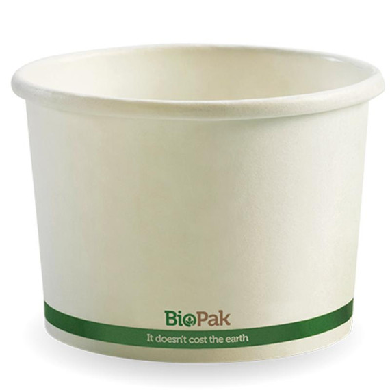 250ml / 8oz (92mm) Paper BioBowl 1000/Carton BSC-8 BioPak