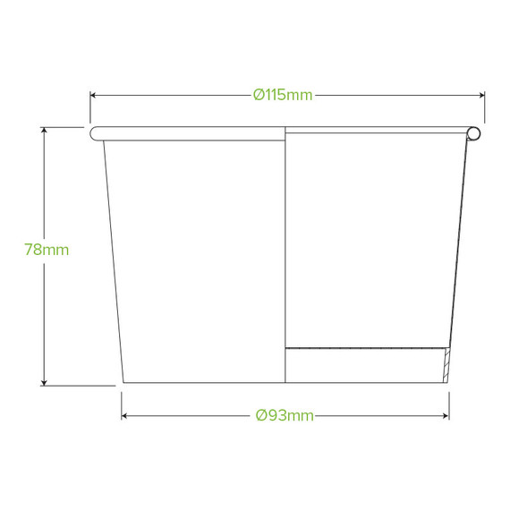 550ml / 16oz (116mm) Paper BioBowl 500/Carton