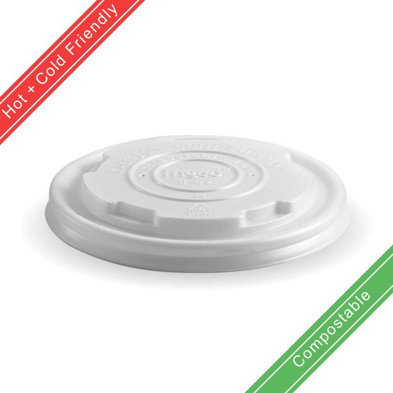 250ml / 8oz (92mm) Clear PLA Paper BioBowl Lid 1000/Carton BSCL-8PLA BioPak