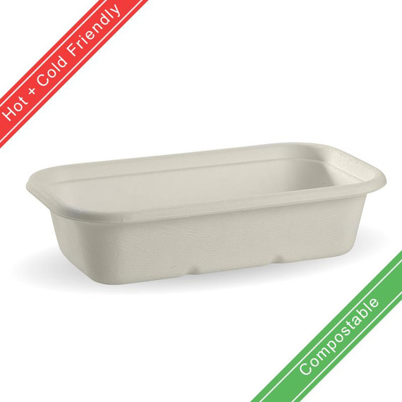 1,000ml White BioCane Takeaway Base 500/Carton B-LB-1000-W-PF BioPak