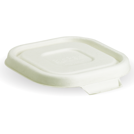 Square 280, 480 & 630ml White BioCane Takeaway Lid 600/Carton