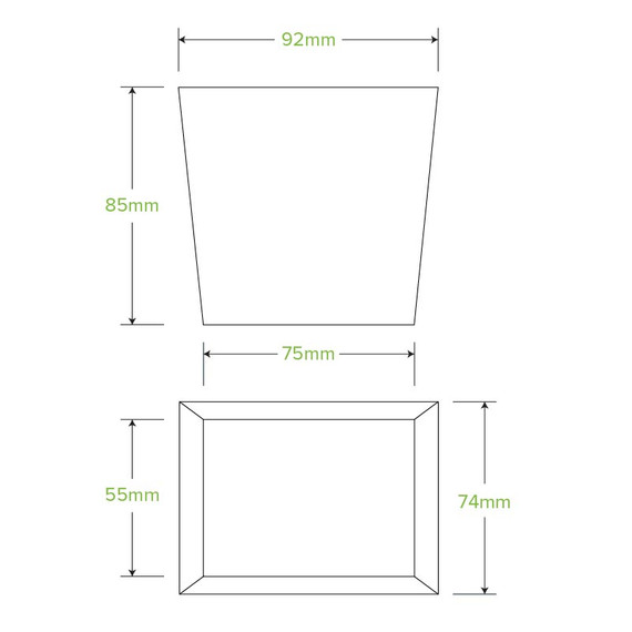 480ml / 16oz BioBoard Noodle Box 500/Carton