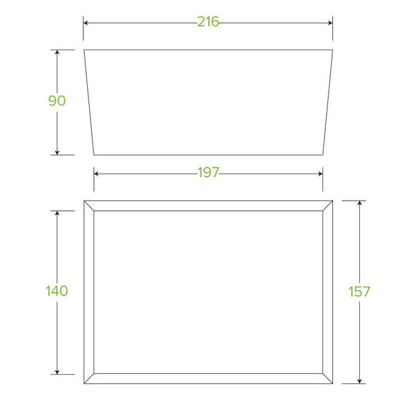 Extra Large BioBoard Lunch Box 200/Carton