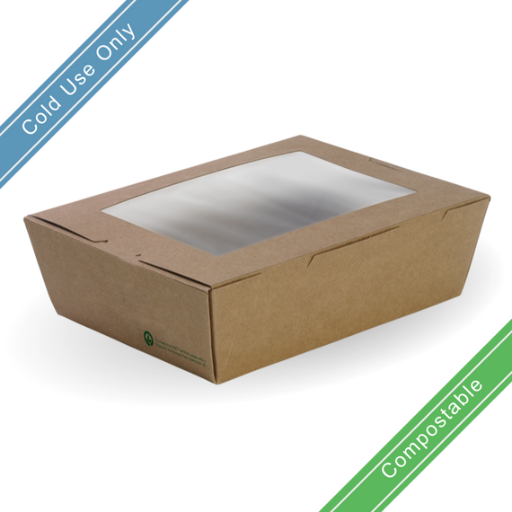 Large BioBoard Lunch Box With Window 200/Carton