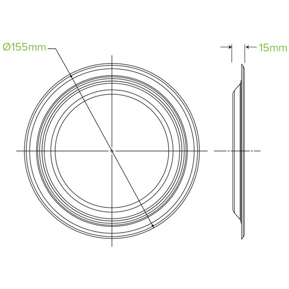 15cm / 6" Round BioCane Plate 1000/Carton