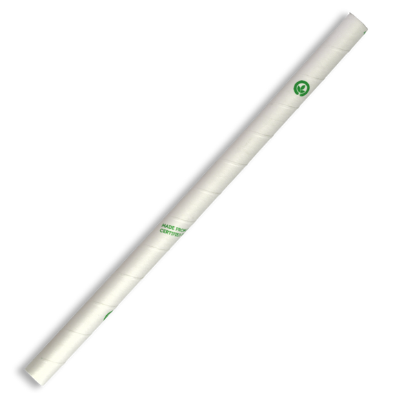 10mm Jumbo White BioStraw 2500/Carton