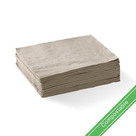 Natural - 1 Ply 1/4 Fold Lunch BioNapkin 3000/Carton L-LN1/4-1PN BioPak