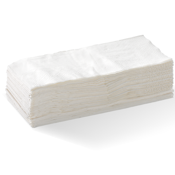 White - 1 Ply 1/8 Fold Lunch BioNapkin 3000/Carton