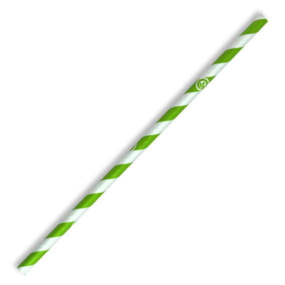 6mm Regular Green Stripe BioStraw 2500/Carton