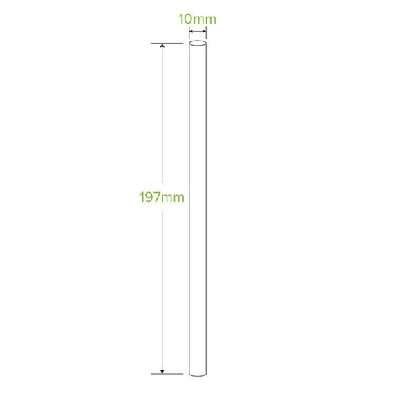 10mm Jumbo Green Stripe BioStraw 2500/Carton JP-PBS-10X197-GS BioPak