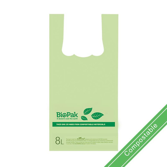 8L BioPlastic Carry Bag 2000/Carton PSB-C-0001 BioPak