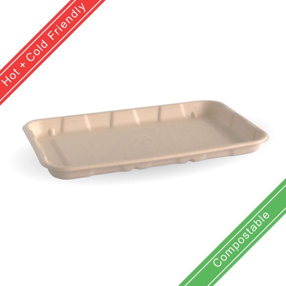 21x14x2cm / 8x5" BioCane Produce Tray 500/Carton