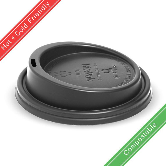 90mm Large Black PLA Lid for 8(90mm) 12, 16 & 20oz BioCup 1000/Carton 90mm Large Black PLA Lid for 8(90mm) 12, 16 & 20oz BioCup 1000/Carton