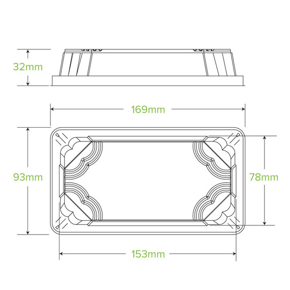 Small BioCane Sushi Tray PLA Lid 600/Carton