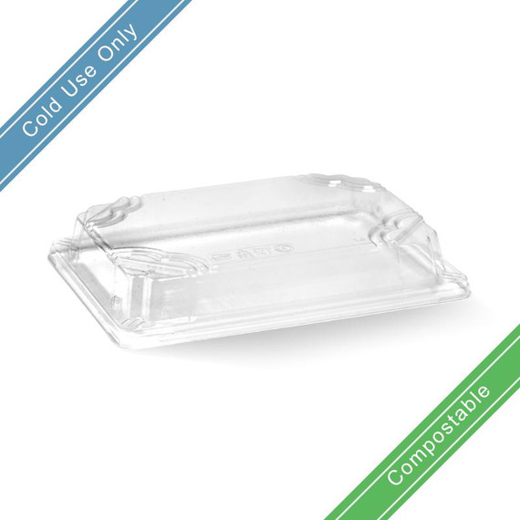 Medium BioCane Sushi Tray PLA Lid 600/Carton Medium BioCane Sushi Tray PLA Lid 600/Carton