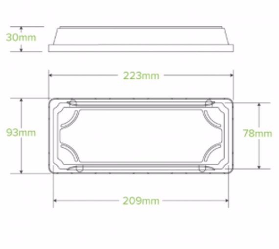 Long BioCane Sushi Tray PLA Lid 600/Carton