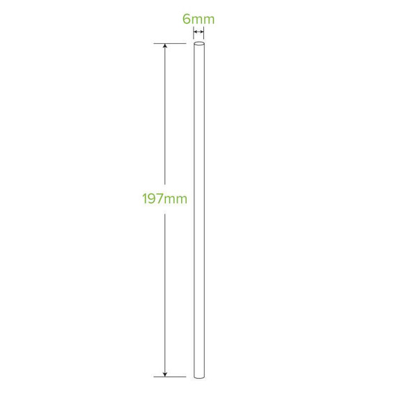 6mm Regular Kraft BioStraw 2500/Carton JP-PBS-6X197-KRAFT BioPak