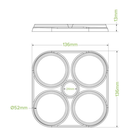 4-Pack BioCane Beer Ring Holder 1000/Carton B-BRH-4 BioPak
