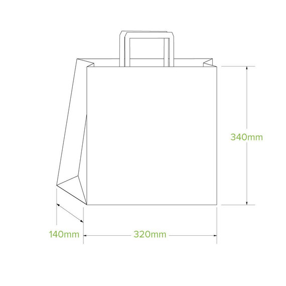 Medium Flat Handle Kraft Paper Bags 200/Carton Medium Flat Handle Kraft Paper Bags 200/Carton