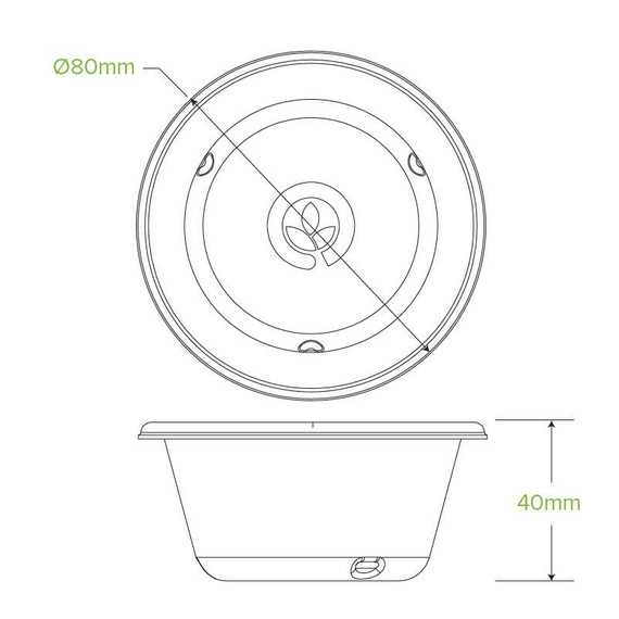 120ml (80mm) Natural Sugarcane Sauce Biocup 1000/Carton B-SC-120-N BioPak