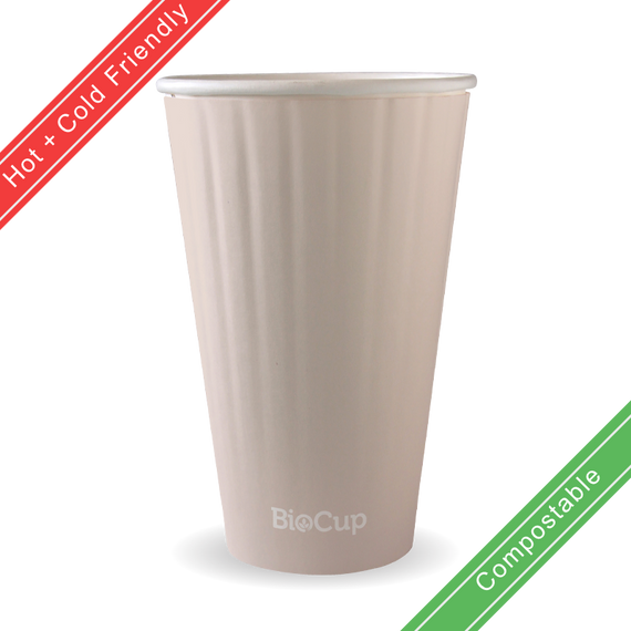 460ml / 16oz (90mm) Stone Aqueous Double Wall BioCup 600/Carton