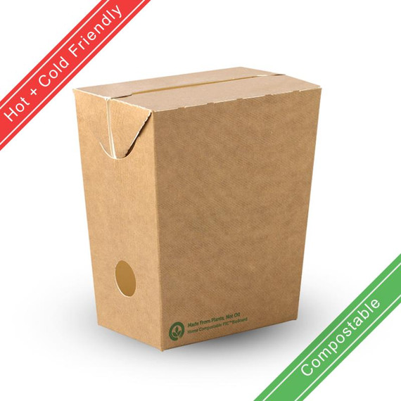 Unlined Small BioBoard Enclosed Chip Box 800/Carton BB-CHIP-S BioPak