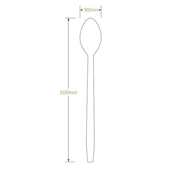 20cm Tall Coated Wood Teaspoon 1000/Carton HY-20TS-COATED BioPak