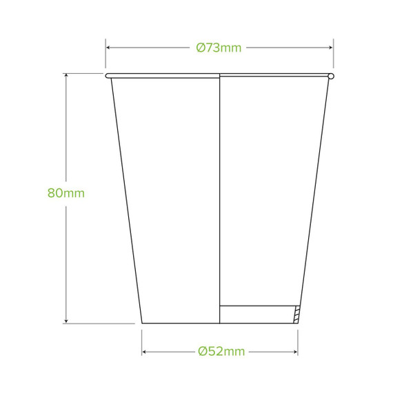 200ml / 6oz (73mm) Cold Paper Water BioCup 1000/Carton 200ml / 6oz (73mm) Cold Paper Water BioCup 1000/Carton