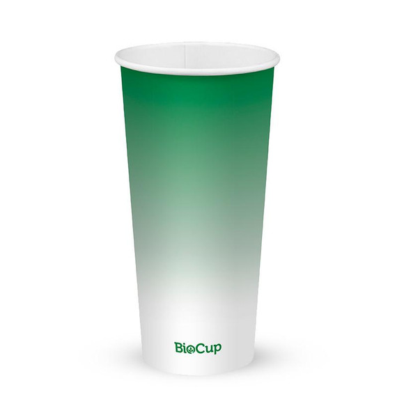 650ml / 22oz (90mm) Green Cold Paper BioCup 1000/Carton BCC-22-G BioPak